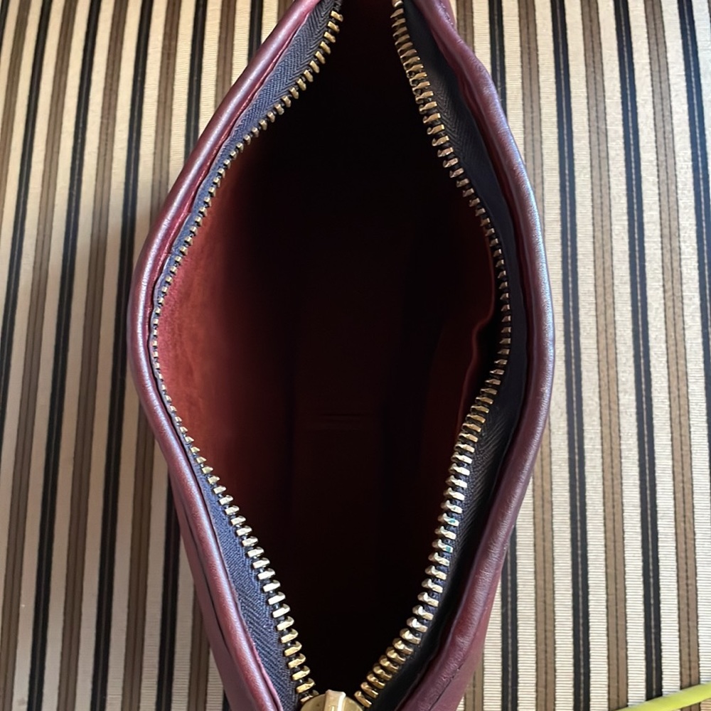 VINTAGE COACH BASIC BAG ZIPPERED CLUTCH 9455 BURGUNDY GLUE IN REG NEW YORK CITY - Picture 8 of 11